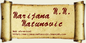 Marijana Matunović vizit kartica
